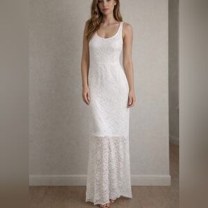 love, Fire White Lace Maxi Dress